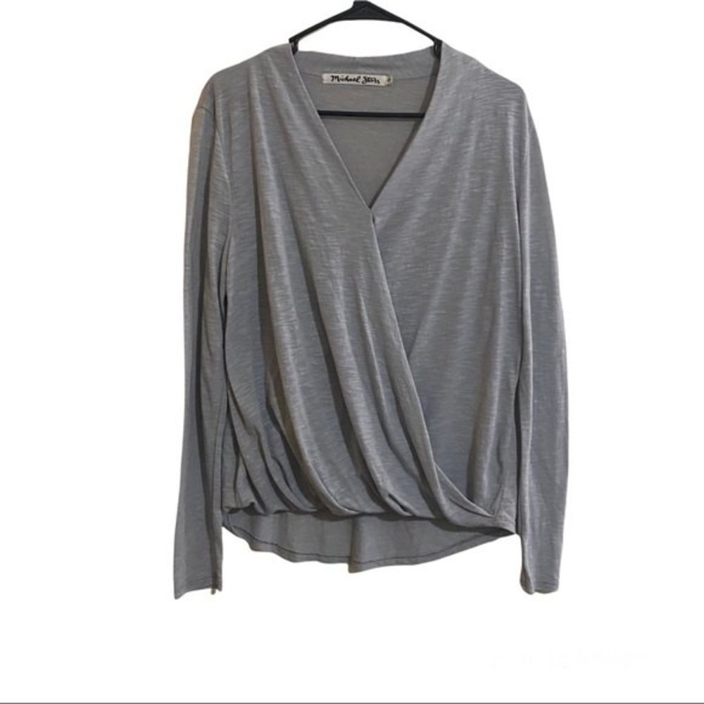 MICHAEL STARS CROSS BODY LONG SLEEVE TOP woman's one size